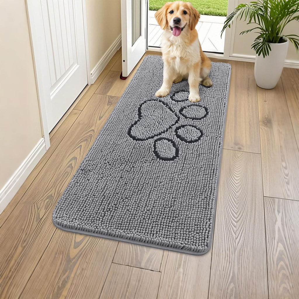 Smiry Dog Door Mat for Muddy Paws, Absorbent Non Slip Dirt Trapper, 45x27