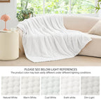BEDELITE Fleece Throw Blanket for Couch & Bed - 3D Jacquard Decorative White Blanket, Super Soft and Cozy Warm Fuzzy Blanket All Seasons Suitable, 50x60Inches