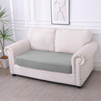 hyha Waterproof Couch Cushion Covers for Pets, Non Slip Sofa Seat Cover for Dogs Washable, Soft Thick Stretch Jacquard Fabric, Sofa Slipcovers with Elastic Bottom (1 Piece for Medium, Light Grey)
