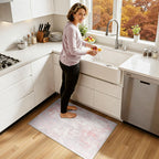 RELEANY Washable 2'x3' Abstract Area Rug for Living Room Gray Pink
