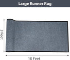 MYOYAY Carpet Runner, 3ft x 10ft Hallway Runner with PVC Non-Slip Backing Indoor Outdoor Floor Mat Area Rugs for Kitchen Balconies Living Room Dining Room Decks Patio (Gray)
