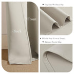 PONY DANCE Blackout Short Cafe Curtains, Privacy Light Block Small Window Curtains for Bedroom Kitchen Basement Dining Classroom, W 29 x L 30 inches, Cream, 2 Panels