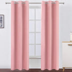 LEMOMO Pink Blackout Curtains 34 x 84 Inch Length/Set of 2 Curtain Panels/Thermal Insulated Room Darkening Blackout Curtains for Bedroom