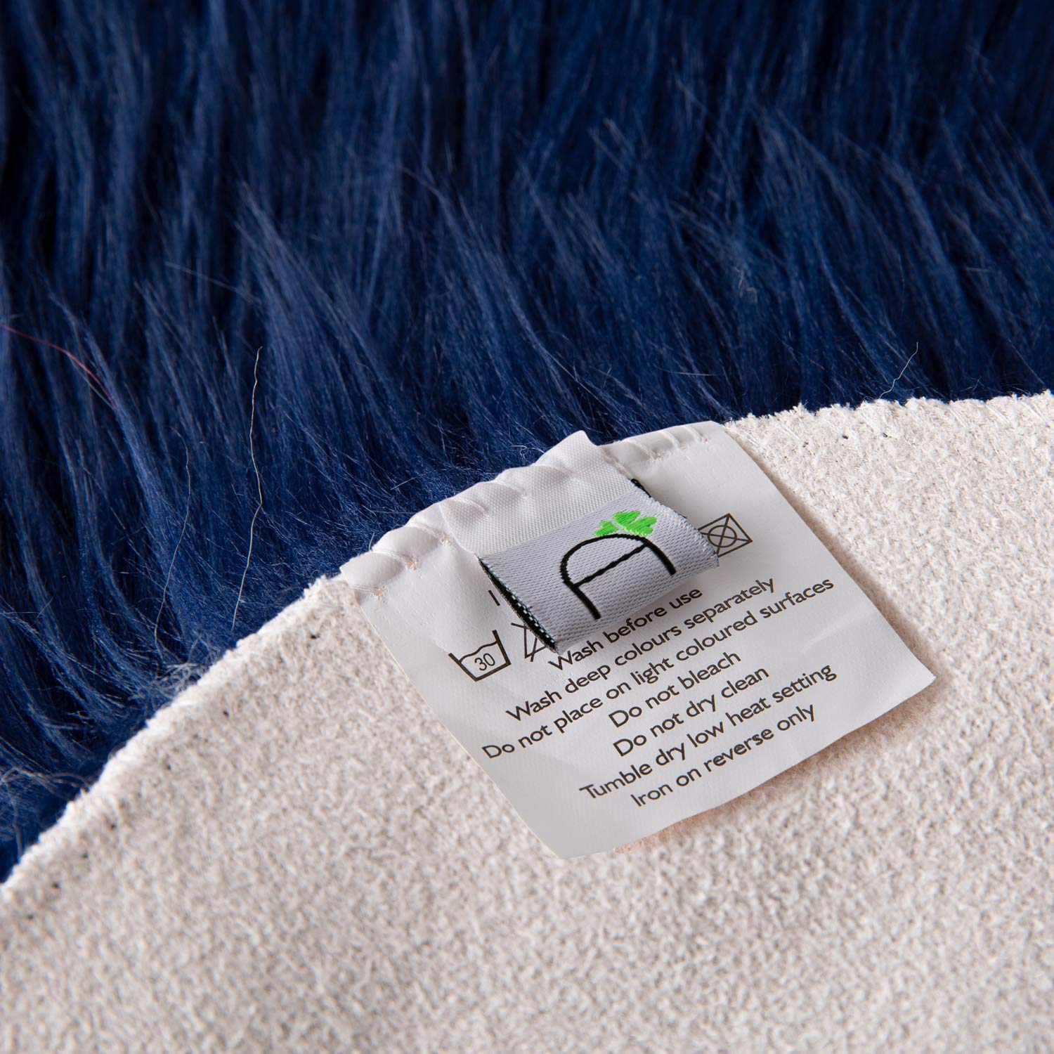 Ashler Faux Fur Rug, Fluffy Shaggy Area Rug, Ultra Soft 2.2 x 6 Feet Rectangle, Navy Blue Fuzzy Machine Washable Shag, Nursery Decor Throw for Bedroom, Kids Room, Living Room