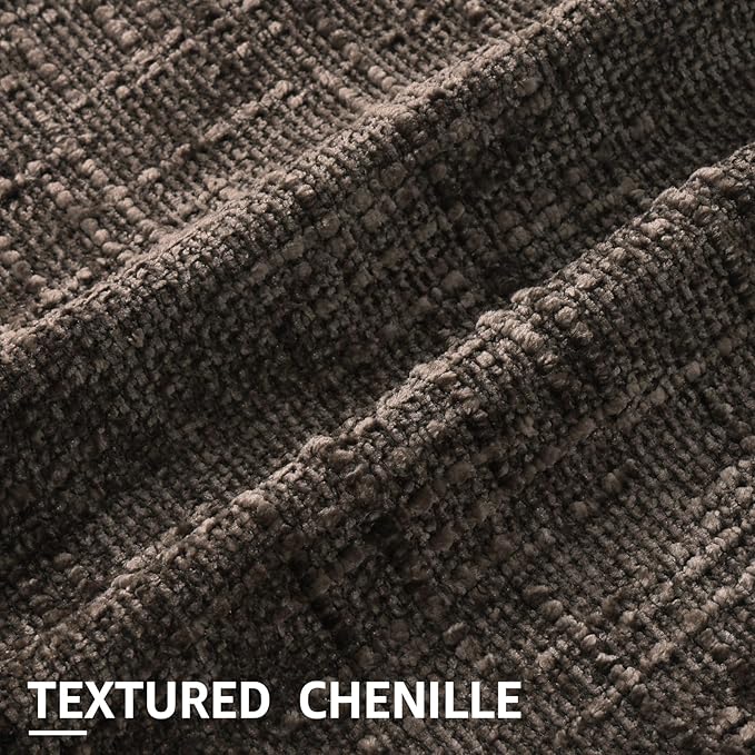 decorUhome Textured Chenille Throw Pillow Covers 26x26 Set of 2 Dark Brown