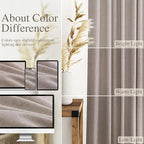Nanspring Brownish Grey Linen Curtains for Living Room 100 Inches Long Back Tab Light Filtering Semi Sheer Curtain Modern Farmhouse Decor for Bedroom Office Luxury Textured Drapes 52x100, 2 Panels