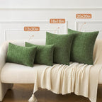 MIULEE Pack of 2 Couch Throw Pillow Covers 18x18Inch Soft Moss Green Spring Chenille Pillow Covers for Sofa Living Room Solid Dyed Pillow Cases