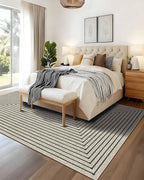 Latte&Fog 8x10 Area Rugs for Living Room, Large Beige Modern Abstract Washable Rug, Boho Non Slip Low Pile Carpet for Indoor Bedroom Dining Room, Office, Dorm, Classroom, Farmhouse and Kids Room