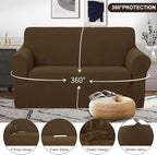 U-NICE HOME Loveseat Cover Stretch Couch Cover Sofa Cover Sofa Slipcover Furniture Protector for 2 Cushion Couch Sofa Pet Friendly(Loveseat, Brown)