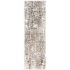 UERMEI 3x10 Washable Runner Rug for Hallway, Non Slip Low Pile Kitchen Carpet, Neutral Modern Abstract Indoor Floor Mat for Entryway Laundry, Kid & Pet Safe High Traffic Area, Brown/Grey/Red