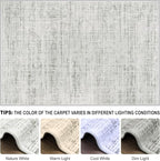 9x12 Area Rugs Washable Rug: Anti-Skid Abstract Modern Living Room Rug Soft Thin Carpets Indoor Floor Non-Shedding Carpet for Bedroom Dining Farmhouse Nursery Home Office (White Gray, 9'x12')