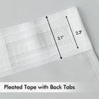 MIULEE Greyish White Back Tab Blackout Curtains 52x102 Inch Long 2 Panels