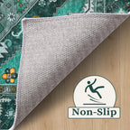 SERISSA 3x5 Washable Non Slip Boho Area Rug for Bedroom，Teal