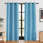 NICETOWN Blackout Curtains for Bedroom, Teal Blue, 42 W by 80 L, Set of 2, Thermal Insulated Curtains & Drapes with Grommet Top for Living Room, Privacy Window Treatment Draperies