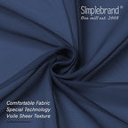 Simplebrand Navy Tier Curtains for Kitchen 24 Inches Long 2 Panels Set, Rod Pocket Cafe Curtain Light Filtering Sheer Short Curtains for Bathroom/Basement Half Window 42 x 24 Inch, 2Pcs, Navy