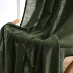 MIULEE Olive Green Linen Curtains 52x72 Inch Length for Bedroom Living Room