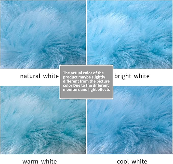 Tangsoo 2x6 Sky Blue Faux Fur Rug,Soft Sheepskin Runner Rug for Bedroom