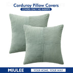 MIULEE Greyish Green Decorative Throw Pillow Covers for Couch 18x18 Inch
