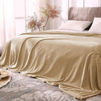BEDELITE Fleece Blankets Queen Size Light Camel Throw Blankets for Bed, Luxury Plush Cozy Fuzzy Blanket 90x90 inches, Super Soft Warm Lightweight Throw Blanket All Seasons Suitable