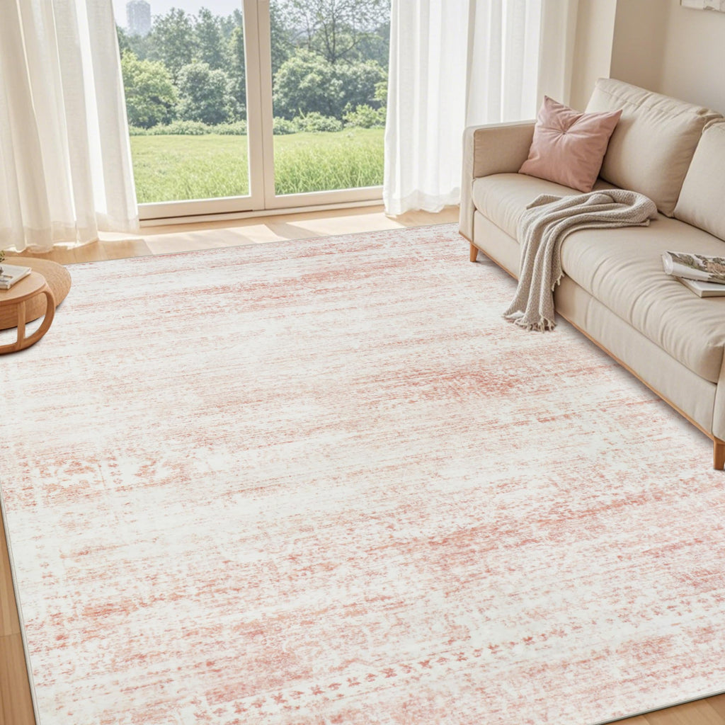 Pink Washable Rugs 6x9 Area Rugs for Living Room,Bedroom,Nursery,Carpet