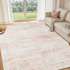Pink Washable Rugs 6x9 Area Rugs for Living Room,Bedroom,Nursery,Carpet