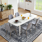 Lofus 8x10 Area Rug for Living Room,Black Washable Area Rugs with Non-Slip Backing,Soft Boho Carpets for Bedroom Dining Room Home Office Indoor Nursery
