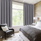 DWCN Blackout Curtains for Bedroom – Rod Pocket Thermal Insulated Noise Reducing Noise Reducing Drapes for Living Room, W 60 x L 63 Inch, 2 Panels, Grey