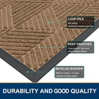 Smiry Front Door Mat Outside Entrance, Low Profile Rubber Doormat, 59x23