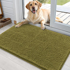 OLANLY Dog Door Mat for Muddy Paws 36x24, Super Absorbent Chenille Mud Mat