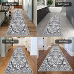 HEBE Hallway Runner Rug 2'8''x8' Washable Vintage Distressed Area Rugs Non Slip Laundry Rug Runner Boho Floor Carpet Runners for Hallways Entryway Laundry Room Kitchen Bathroom