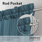 Simplebrand Dusty Blue Sheer Curtains 90 Inches Long 2 Panels, Light Filtering Rod Pocket Solid Color Window Sheer Curtain Panels, Elegant Curtains & Drapes for Living Room, Bedroom, 42" W x 90" L