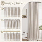 Guken 100% Blackout Curtains 90 Inch Length 2 Panels Set for Living Room Bedroom Back Tab Thermal Insulated Black Out Linen Drapes Room Darkening Window Curtains 90 Inches Long, Sand Beige