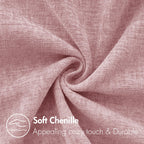 MIULEE Soft Chenille Throw Pillow Covers Blush Pink 18x18 Inch Pack of 2