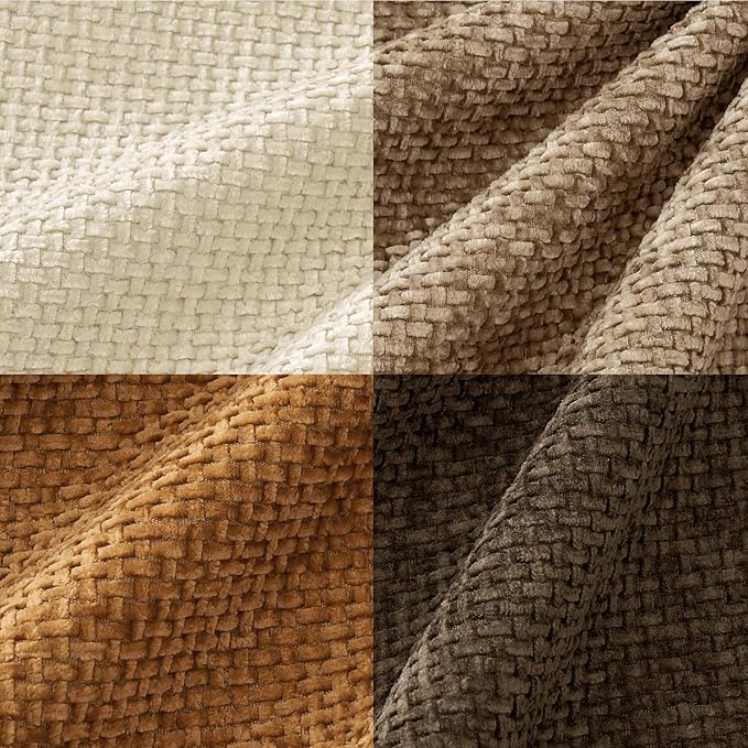 MIULEE Soft Decorative Chenille Fall Pillow Covers Brown 18x18 Pack of 4