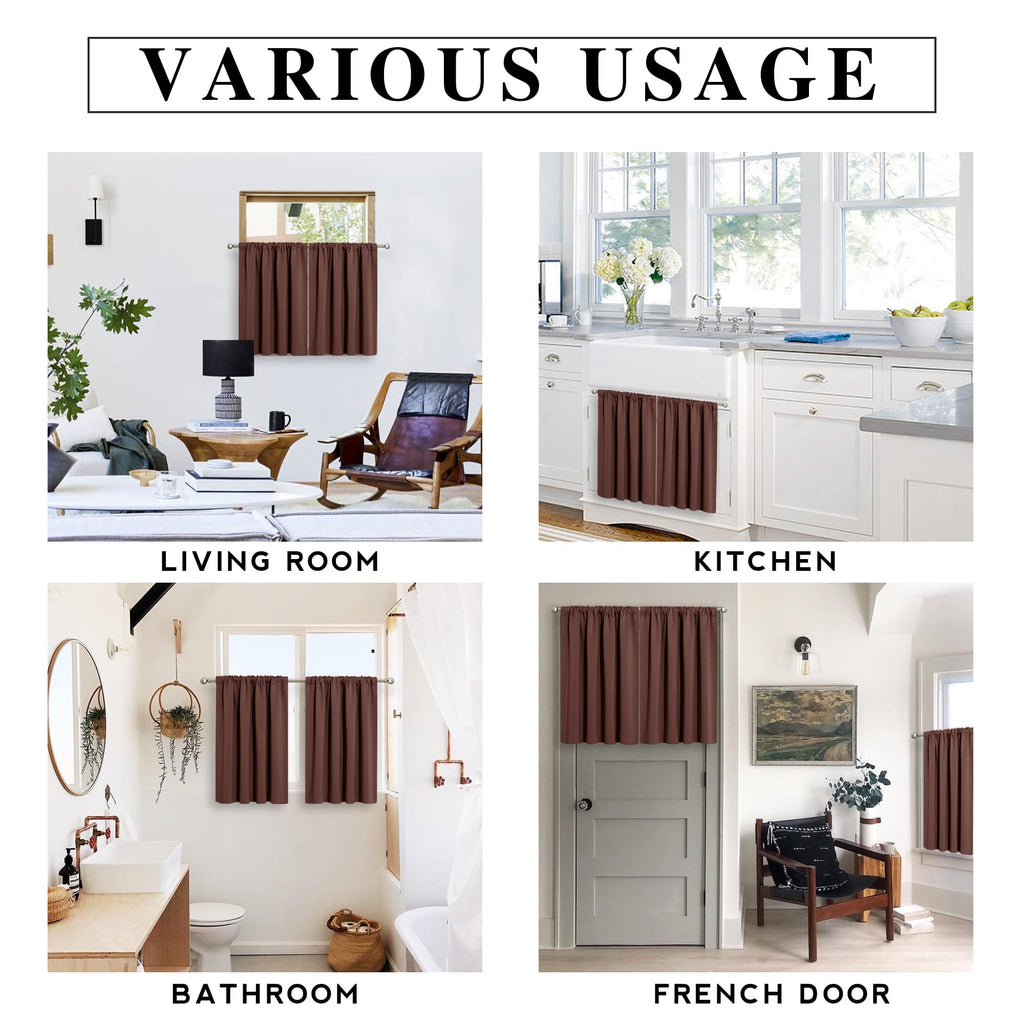 RYB HOME RV Curtains for Camper Windows, Mini Small Blackout Curtain Tiers