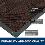 Smiry Front Door Mat Outside Entrance, Low Profile Rubber Doormat, 71x47