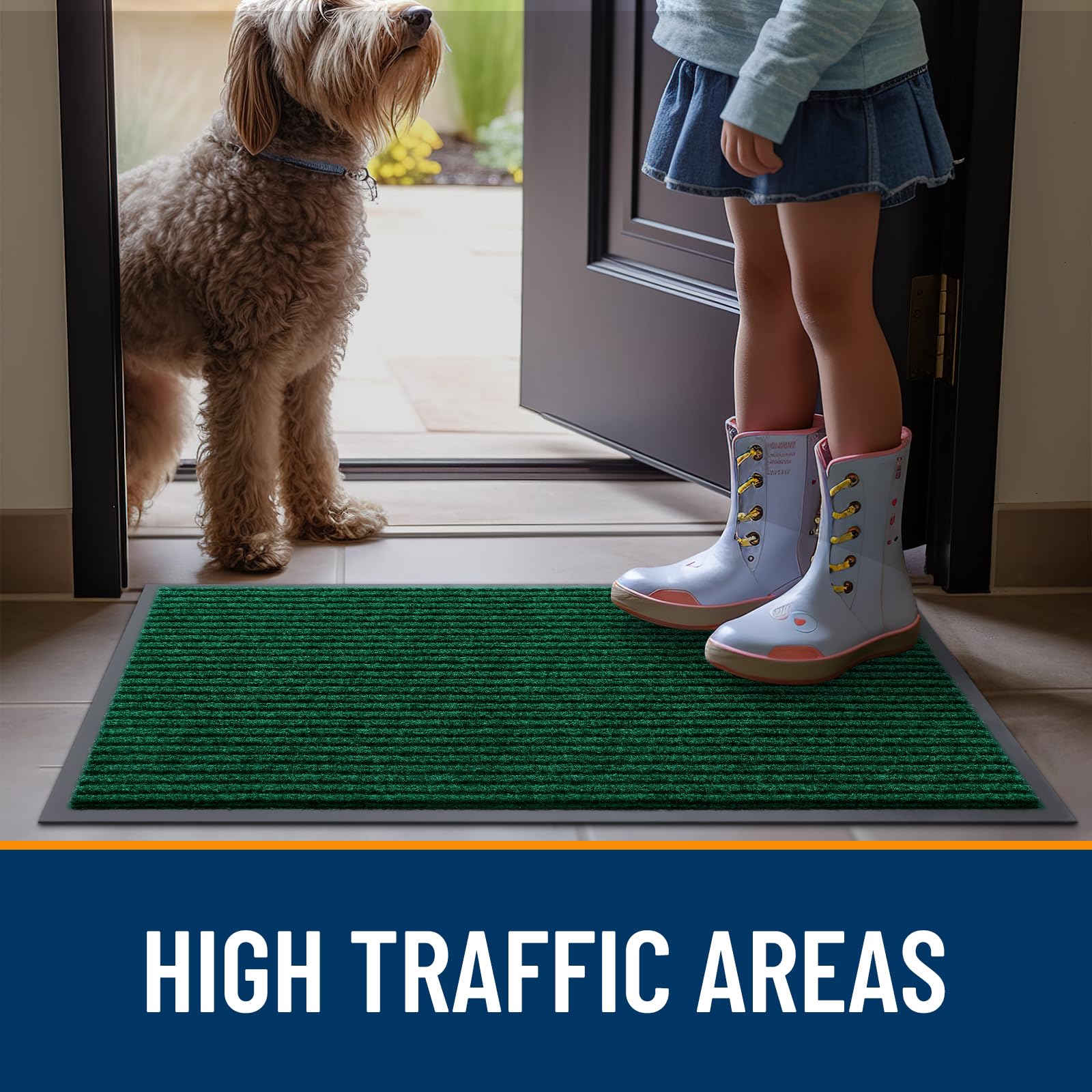 OLANLY Front Door Mat 47x30, Waterproof Heavy-Duty Indoor Outdoor Doormat