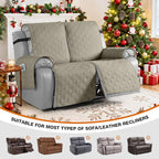 VANSOFY Waterproof Recliner Couch Covers, Sofa Covers 1-Piece Washable Reclining Sofa Cover Non-Slip Furniture Protector with Elastic Straps Pocket for Dogs, Pets(Khaki,2 Seater)