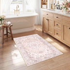 RELEANY Washable Area Rug, Small 2'6"x4', Pink