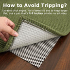 KOZYFLY Washable Area Rug 6x9 ft Rubber Backed Non Slip Rugs for Living Room Braided Cotton Bedroom Rug Woven Office Rugs Indoor Floor Carpets for Dining Bedroom Living Room, Olive Green/Earthy Green