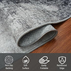 10x14 Area Rugs for Living Room Rug Washable: Abstract Large Rug Indoor Modern Carpet Non Slip for Dining Room Bedroom Nursery Home Office Black White