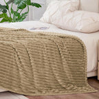 BEDELITE Fleece Blanket King Size – 3D Ribbed Jacquard Soft and Warm Decorative Fuzzy Blankets – Cozy, Fluffy, Plush Lightweight Throw Blankets for Couch, Bed, Sofa(Brown, 108x90 inches)
