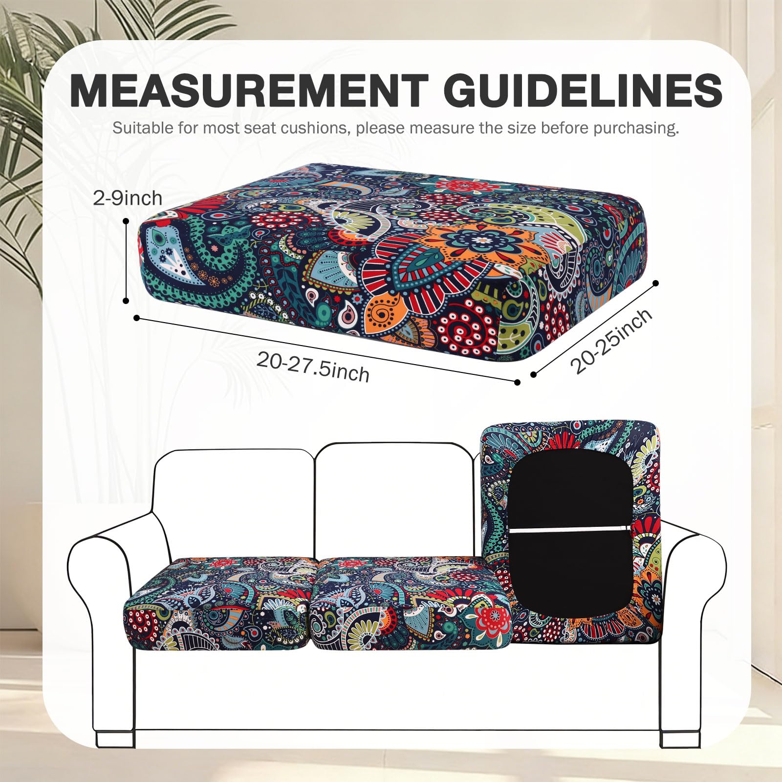 hyha 4Pcs Patio Cushion Covers, Stretch Outdoor Couch Cushion Covers