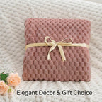 BEDELITE Fleece Blanket - 3D Jacquard Decorative Dusty Pink Throw Blankets for Couch & Bed, Soft and Cozy Warm Plush Fluffy Blanket All Seasons Suitable, 50x60Inches
