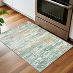 KOZYFLY Small Area Rug 2x3 Rug Entryway Rugs Modern Abstract Indoor Non-Slip Machine Washable Rug Light Green Yellow, Dining Room Rug with Soft Low Pile for Kitchen Bath Office Small Carpet Floor Mats