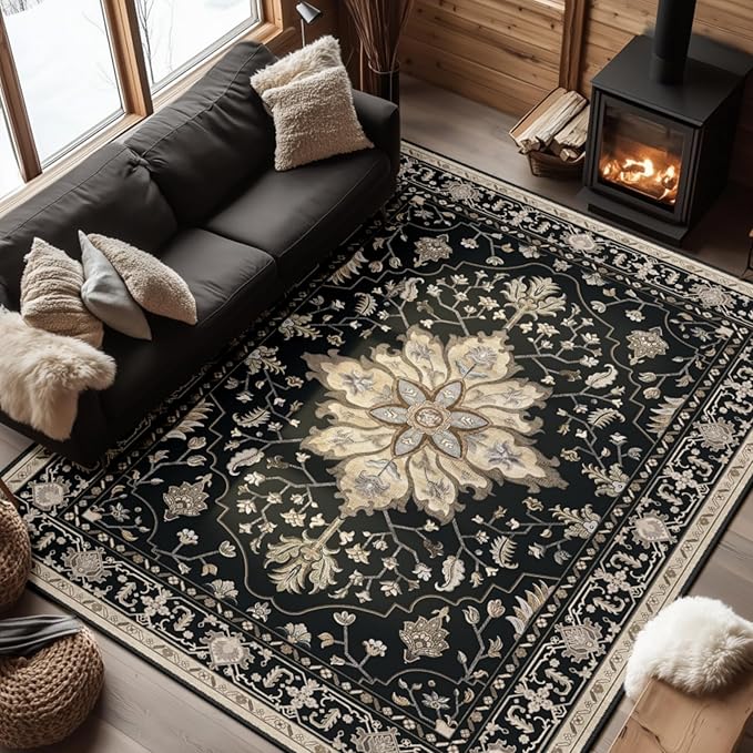 RELEANY Washable Area Rug, 6'x8' — 6' X 8' (Rectangular)