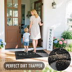 Yimobra Welcome Door Mat, 29.5 x 17 in, Black