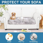 Smiry Printed Couch Cushion Covers, Stretch Soft Couch Covers for Sofa, Washable Non-Slip Sofa Slipcover Furniture Protector for Indoor and Outdoor (Medium, Brown and White)