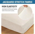 H.VERSAILTEX Super Stretch Individual Seat Cushion Covers Sofa Covers Couch Cushion Covers Slipcover Sets Thick Jacquard Textured Twill Fabric (1 Piece Chair Cushion Cover, Ivory)