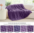 BEDELITE Fleece Throw Blanket for Couch & Bed - 3D Jacquard Decorative Purple Blanket, Super Soft and Cozy Warm Fuzzy Blanket All Seasons Suitable, 50x60Inches